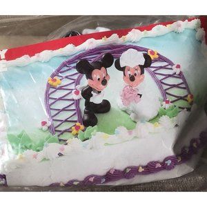 Disney Mickey Mouse And Minnie Mouse Bride Groom Wedding Cake Topper 2pc Set